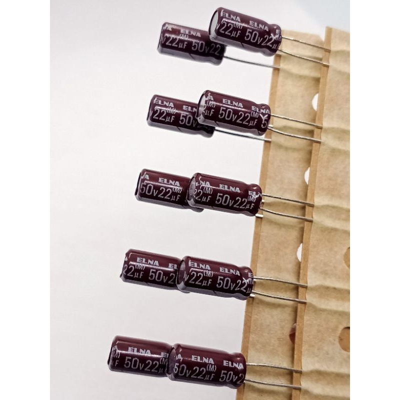(แพ็ค10ตัว) คาปาซิเตอร์ 22uF 50V. 85c°ขนาด5×11mm. Capasitor 22uF 50V.พร้อมส่ง