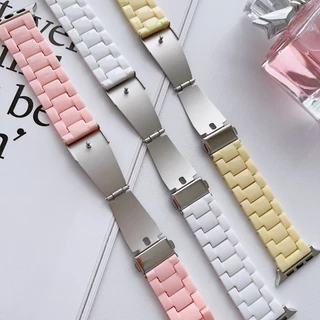 สายนาฬิกาเรซินสีลูกกวาดสำหรับ iWatch S11/10/9/8/7/6/SE/5/4/3/2/1/ สายรัด PC Ultra 49mm46mm42mm41mm45mm40mm38mm44mm