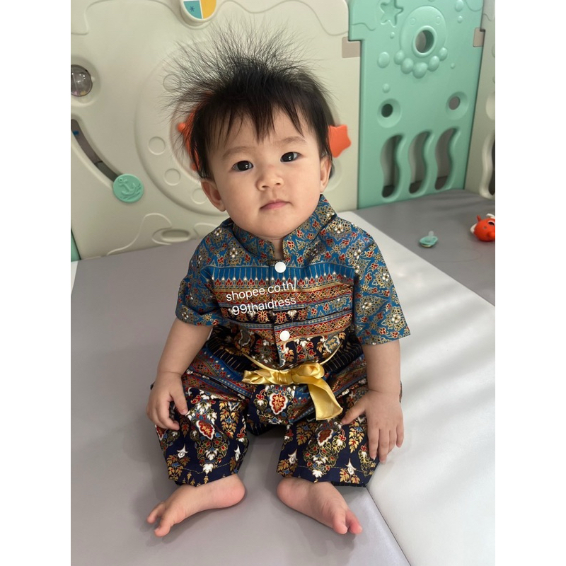 ชุดไทยเด็กชาย พี่หมื่นพิมพ์ทอง ลายเล็ก