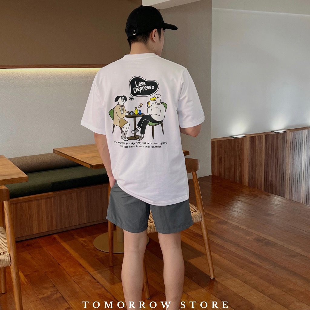 TOMORROW- เสื้อOVERSIZE/Premium ลาย Less Depresso