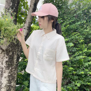 Pikpok♡ Classic DB Shirt 🥑🍋🧅 เสื้อเชิ้ตครอป ผ้าคอตตอนด๊อบบี้ นุ่มเบาใส่สบาย