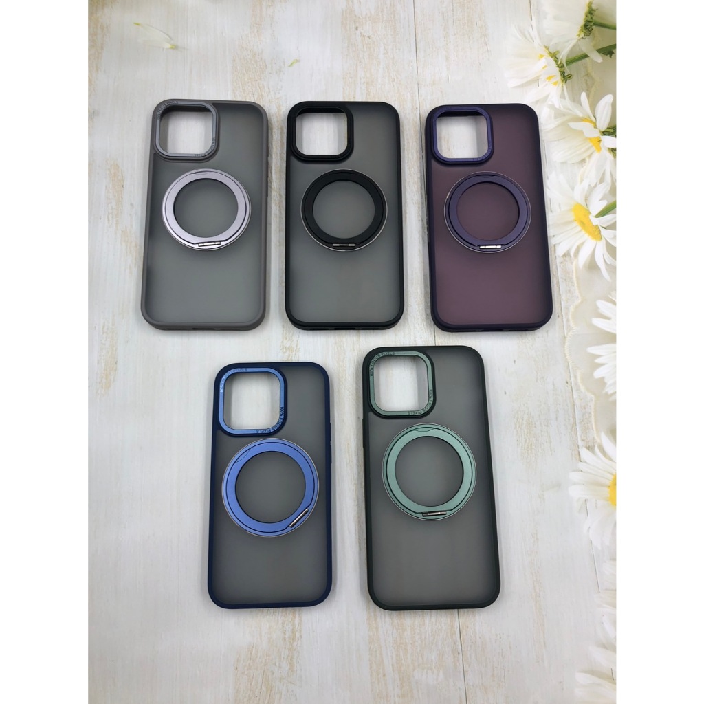 DECON DC04-STAND เคสสำหรับiphone 16 / 15 / 14 / 13 / 12 Case Mag ขาตั้งหมุน360องศา หลังขุ่น ขอบสี