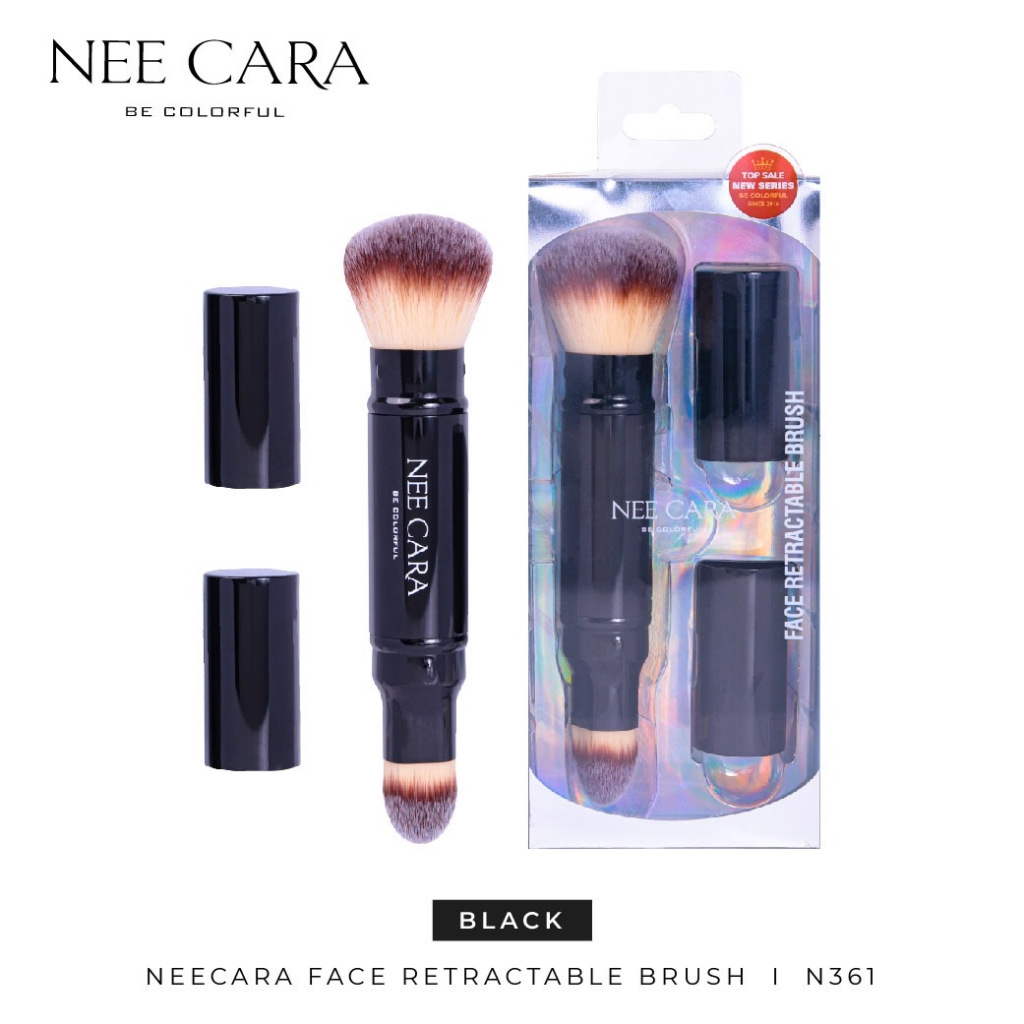 NEECARA FACE RETRACTABLE BRUSH I N361 แปรงแต่งหน้า มี 2 หัว พร้อมที่เก็บ ราคา ถูกที่สุด ดีลบีเคเค แกลเลอรีภาพที่ 5