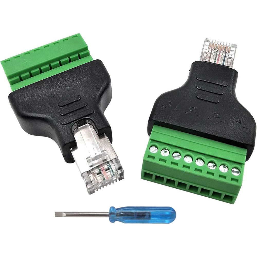 RJ45 Connector RJ45 TO สกรูอะแดปเตอร์ RJ45 ชาย 8 ขาเชื่อมต่อ RJ45 Splitter สำหรับกล้องวงจรปิด DVR