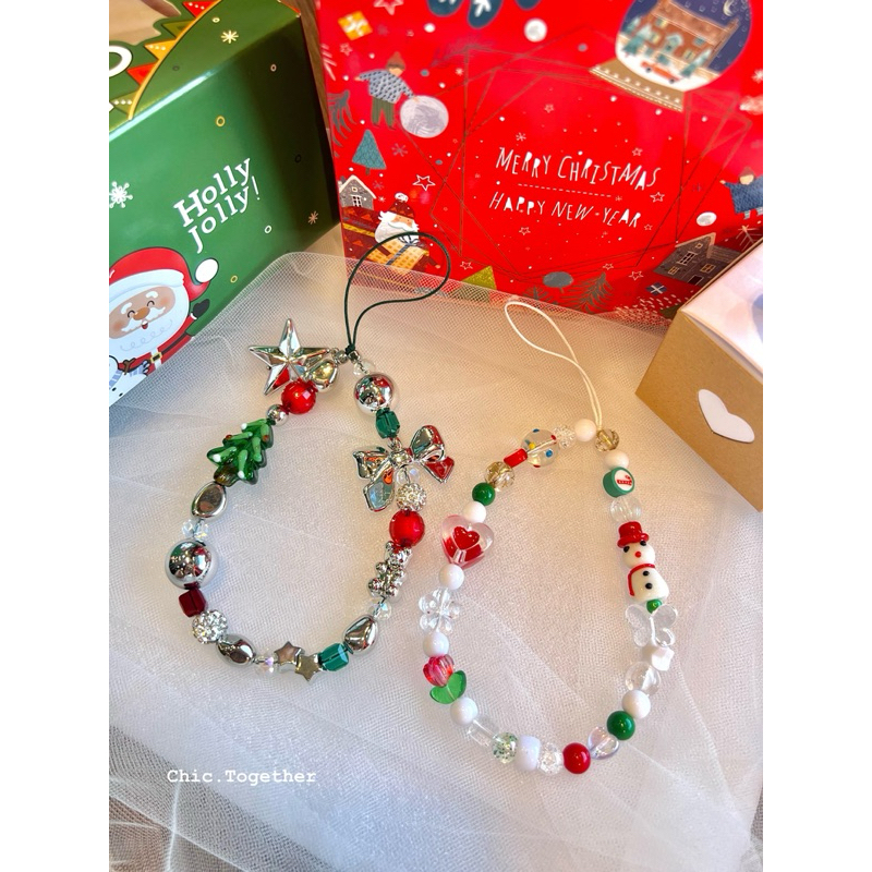 ⭐️🎄🦌Christmas is Coming 🎄⛄️🎅🏻 สายคล้องมือถือ & สายคล้องกระเป๋า & พวงกุญแจ ⭐️ ลายคริสต์มาส ลายใหม่ 🦌🎅🏻⭐️
