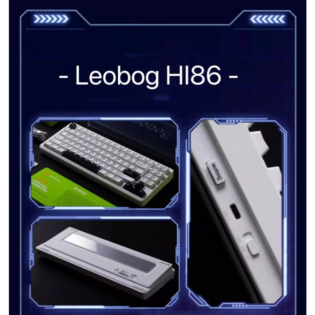 Leobog Hi86 คีย์บอร์ดเชิงกลก้อนอลูมิเนียม 75% คีย์บอร์ด 3 โหมด 2.4G/BT/มีสาย