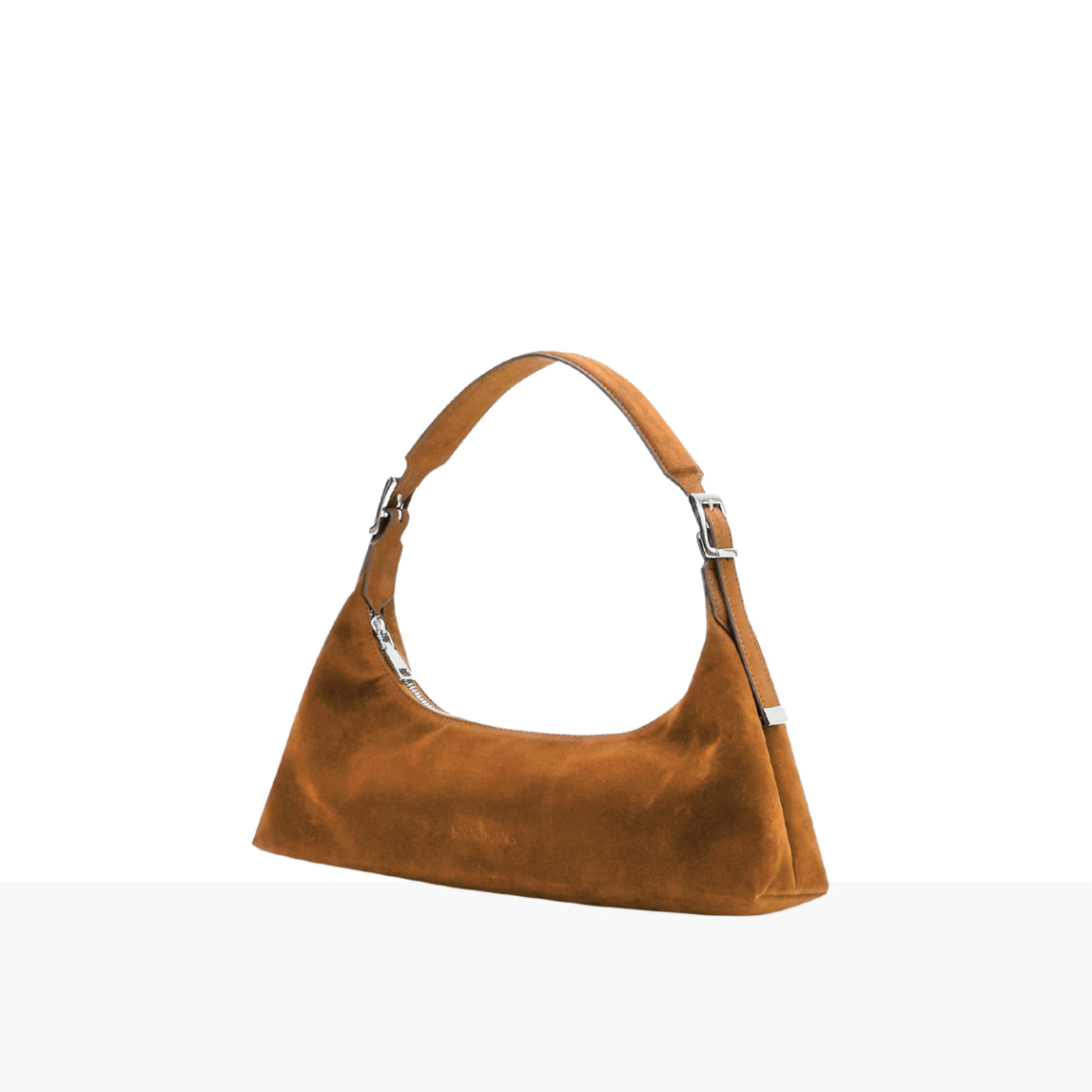 (**พร้อมส่ง) knack.bag - Jennie Shoulder bag(สายใหญ่) - สีน้ำตาลแทน (หนังกลับเทียม)