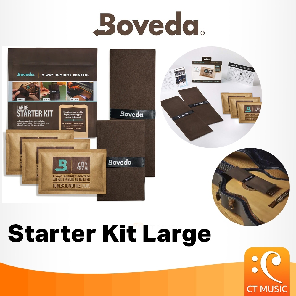 Boveda Starter Kit Large กันชื้น 40 gram 49% RH for guitars packaged in a resealable ซองกันชื้น