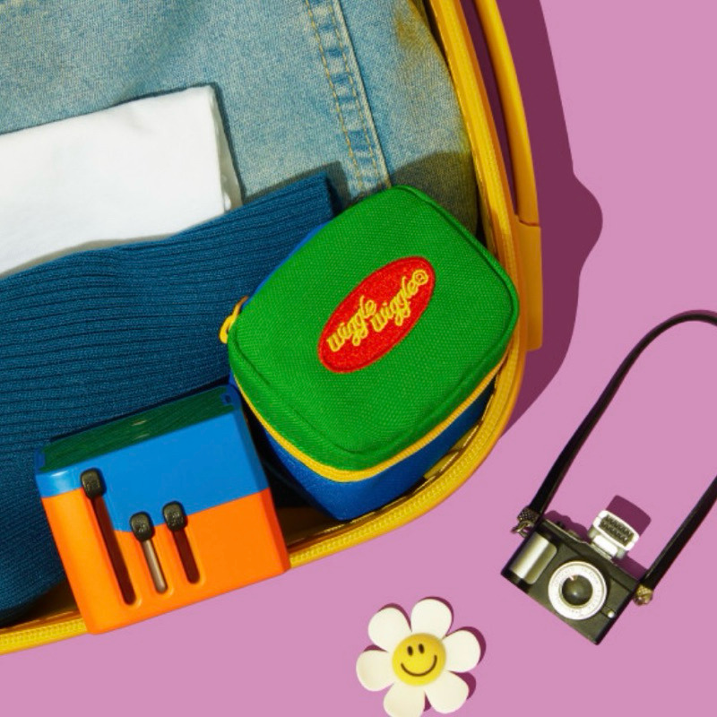 ❣️พร้อมส่ง❣️  [Wiggle Wiggle] Color Block Adaptor Multi Tap + Pouch : อะแดปเตอร์พกพา สุดน่ารัก