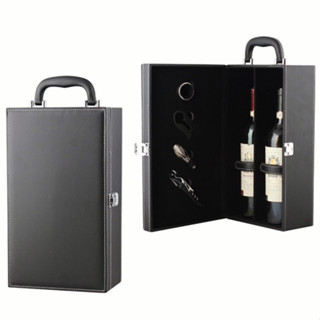 กล่องของขวัญไวน์ 2 ขวดกันกระแทกสามารถถอดออกด้านในเพื่อใส่สิ่…