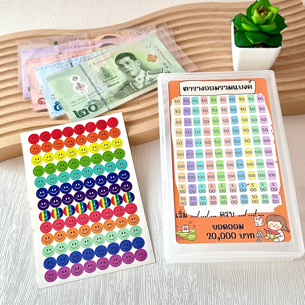 กล่องออมเงิน กล่องออมแบงค์ กระปุกออมเงิน พร้อมสติ๊กเกอร์ตารางออมเงิน - รูปที่ 4