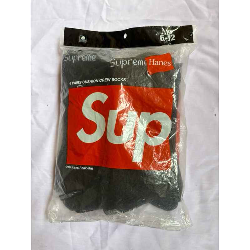 supreme hanes socks black