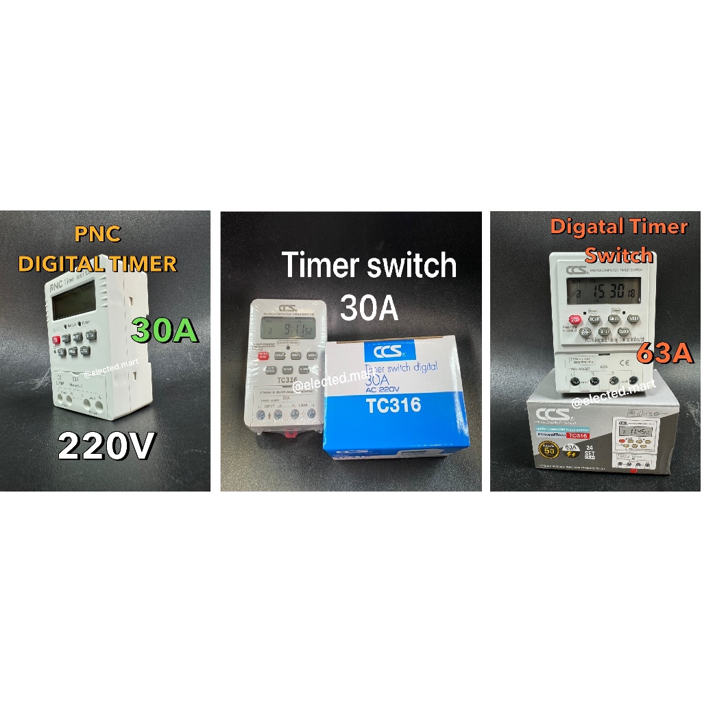 " CCS & PNC " นาฬิกาตั้งเวลา เปิด-ปิด อัตโนมัติ Timer Switch Digital 30A 220V " TC316 " เป็นสัปดาห์ 