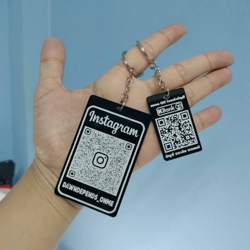 พวงกุญแจ QR Code สแกนติดแน่นอน ใช้งานได้จริง QR LINE,IG,Facebook,พร้อมเพย์รับโอนเงิน ส่งไวใน 2-3 วัน