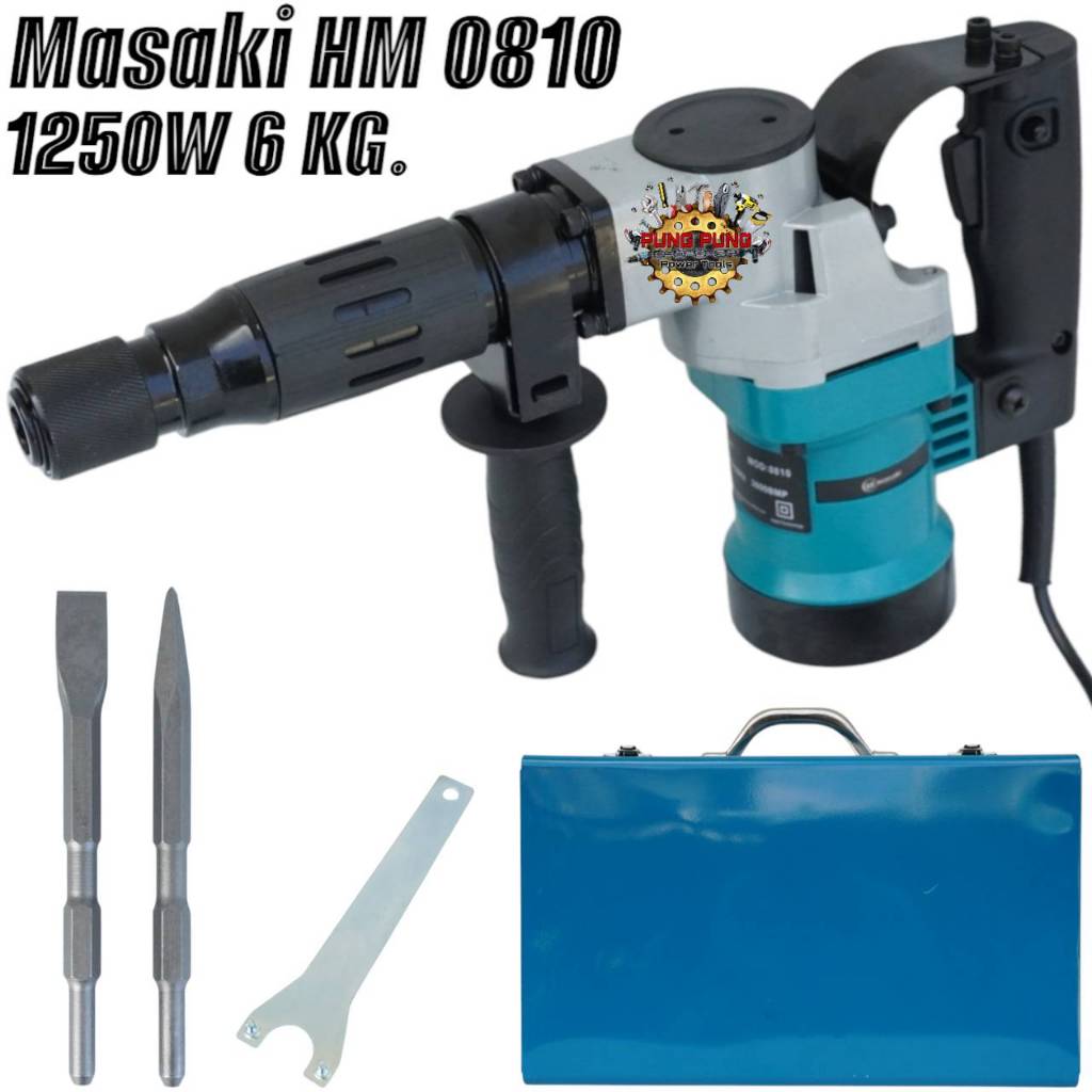 Masaki แย็กสกัด 0810 แย็กไฟฟ้า 6 KG.1250W สกัดไฟฟ้าสกัดงานหนัก แย็กสกัด สกัดปูน อุปกรณ์เจาะปูน อุปกรณ์สกัดปูน