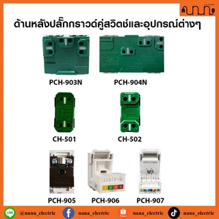 จัดเซ็ตปลั๊กกราวด์คู่ CHANG ช้าง 2x4 , 4x4 แท้💯% สีขาว PCH-904N แท้ + ฝา CHANG แท้ + บล็อกลอย