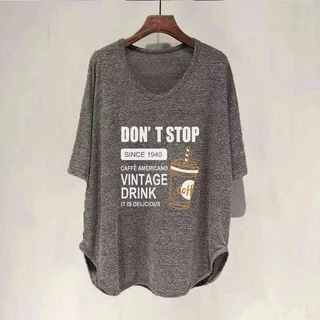 เสื้อยืดสวยๆผู้หญิงฤดูร้อนใหม่ oversize เสื้อผ้าสาวอวบไซส์ใหญ่ เสื้อโอเวอร์ไซส์ไตล์เกาหลีแฟชั่นน่ารัก พิมพ์ลายตัวหนังสือ