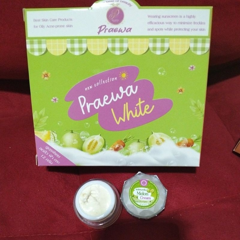 ครีมแพรวาไวท์ (PRAEWA WHITE) เมล่อนเเบบเเยกขนาด 12กรัม(แพ็คเก็จใหม่)