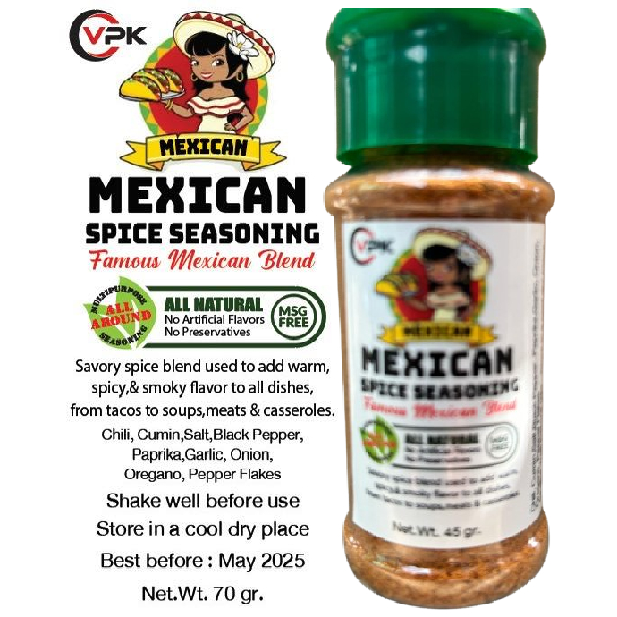 Mexican Spice Seasoning, Famous Mexican Seasoning, Taco Seasoning, Mexican Blend Season-25gr-45gr-70gr