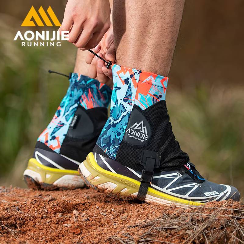 รุ่นใหม่ AONIJIE E4421 ปลอกหุ้มรองเท้ากันกรวด หิน ทราย เข้ารองเท้า Running Gaiters