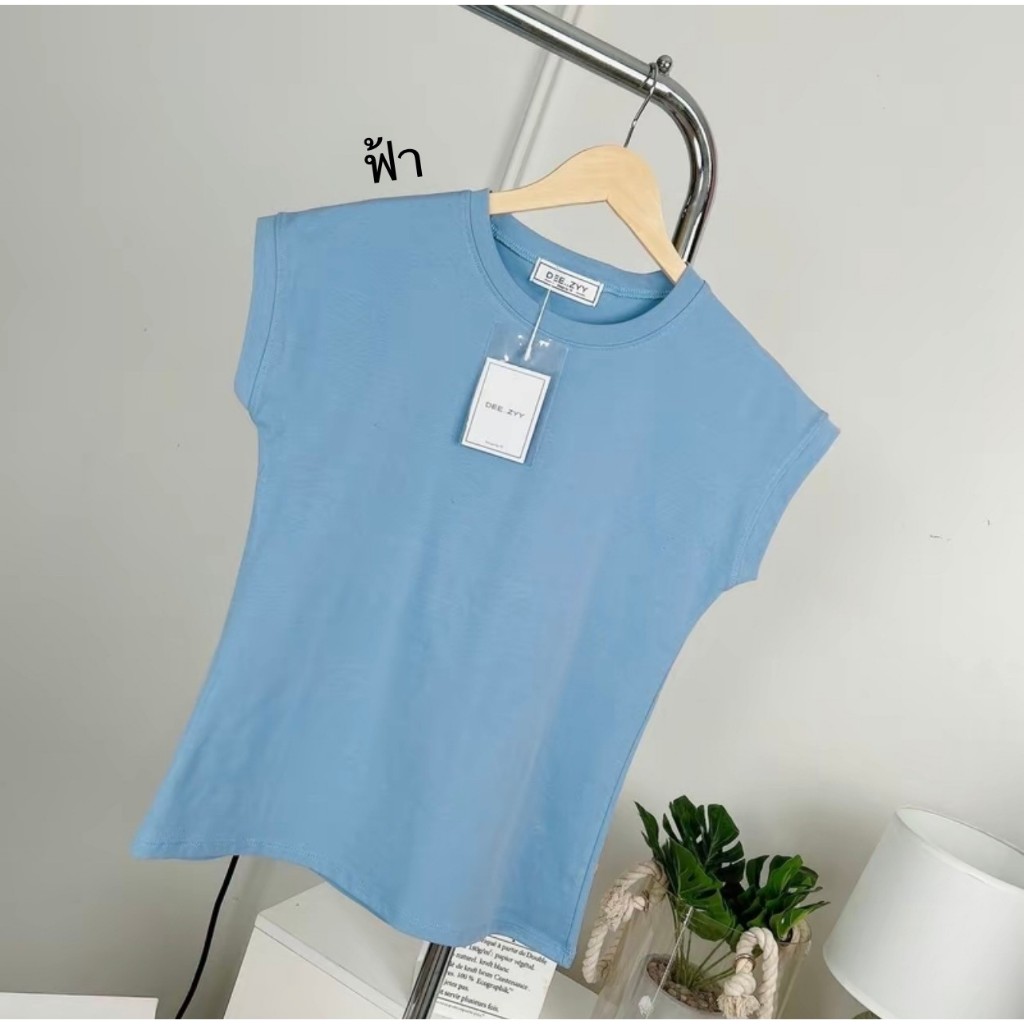 029 เสื้อยืด แขนกุด แขนขอบ คอกลม ฟรีไซส์ อก 36-40 ยาว 22  ปิดรักแร้ตอนยกแขน ผ้ายูนิโคล่ ไม่ต้องรีด - รูปที่ 4