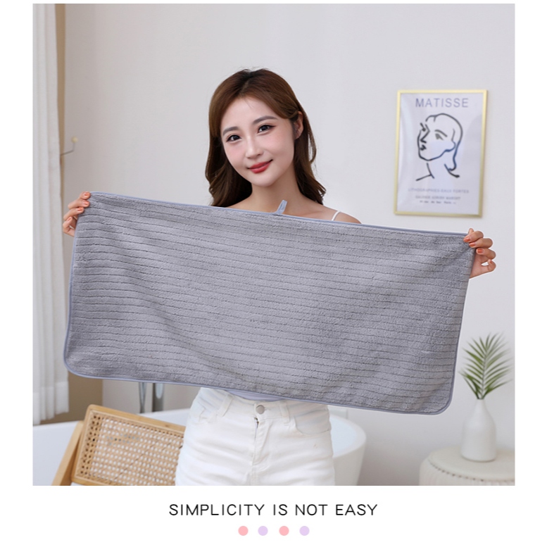 ผ้าเช็ดตัว เช็ดหัว เเละเช็ดหน้า【ขนาด90x170ซม.ขนาด70x140ซม.】ผ้าขนหนูอาบน้ำ ขนนุ่ม ซับน้ำดี ผืนใหญ่ห่อตัวได้ ราคาถูกนุ่ม