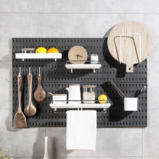 แผ่นวางของติดผนัง 56*56*0.5cm กระดานแขวนของ Pegboard แผ่นใหญ่ วางของมากขึ้น
