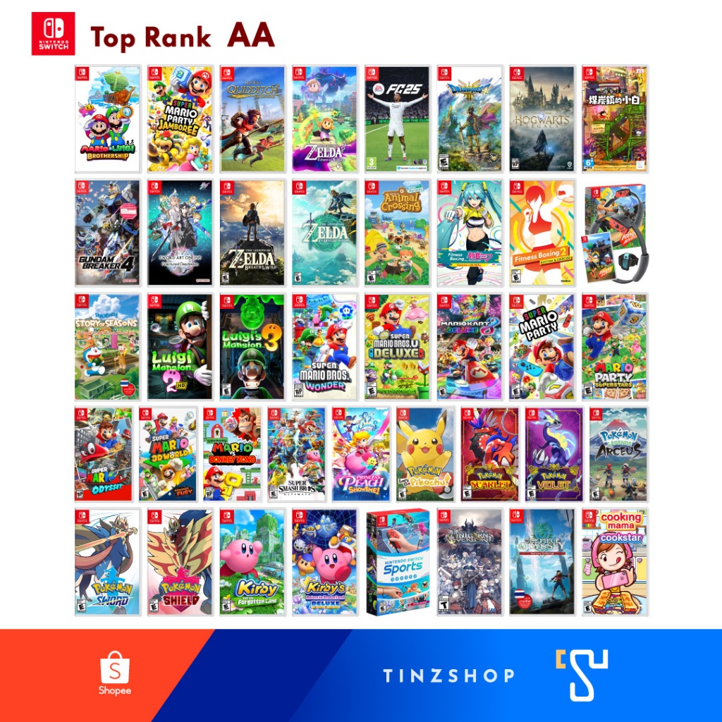 [Top Rank  AA] Tinzshop Nintendo Switch Game เกมขายดี Set AA เลือกเกม > Zelda Echeo FC25 Luigi Mario Brothership Jambore