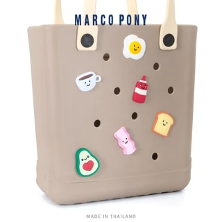 Marco Pony อุปกรณ์ตกแต่งกระเป๋าชายหาด Jibbitz น่ารัก คาแรกเตอร์การ์ตูน ผู้หญิงกระเป๋าถืออุปกรณ์ตกแต่ง