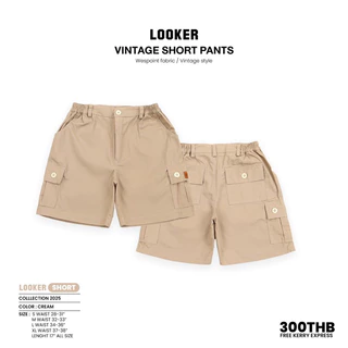 LOOKER- กางเกงวินเทจขาสั้น ( รุ่นกระเป๋าข้าง )