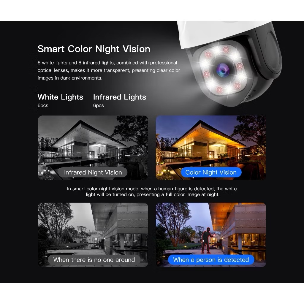 Gateway Vstarcam CS610Q ความละเอียด 8 ล้านพิกเซล (1296P) กล้องวงจรปิดไร้สาย Ultra HD 4K UHD Color Night Vision IP66