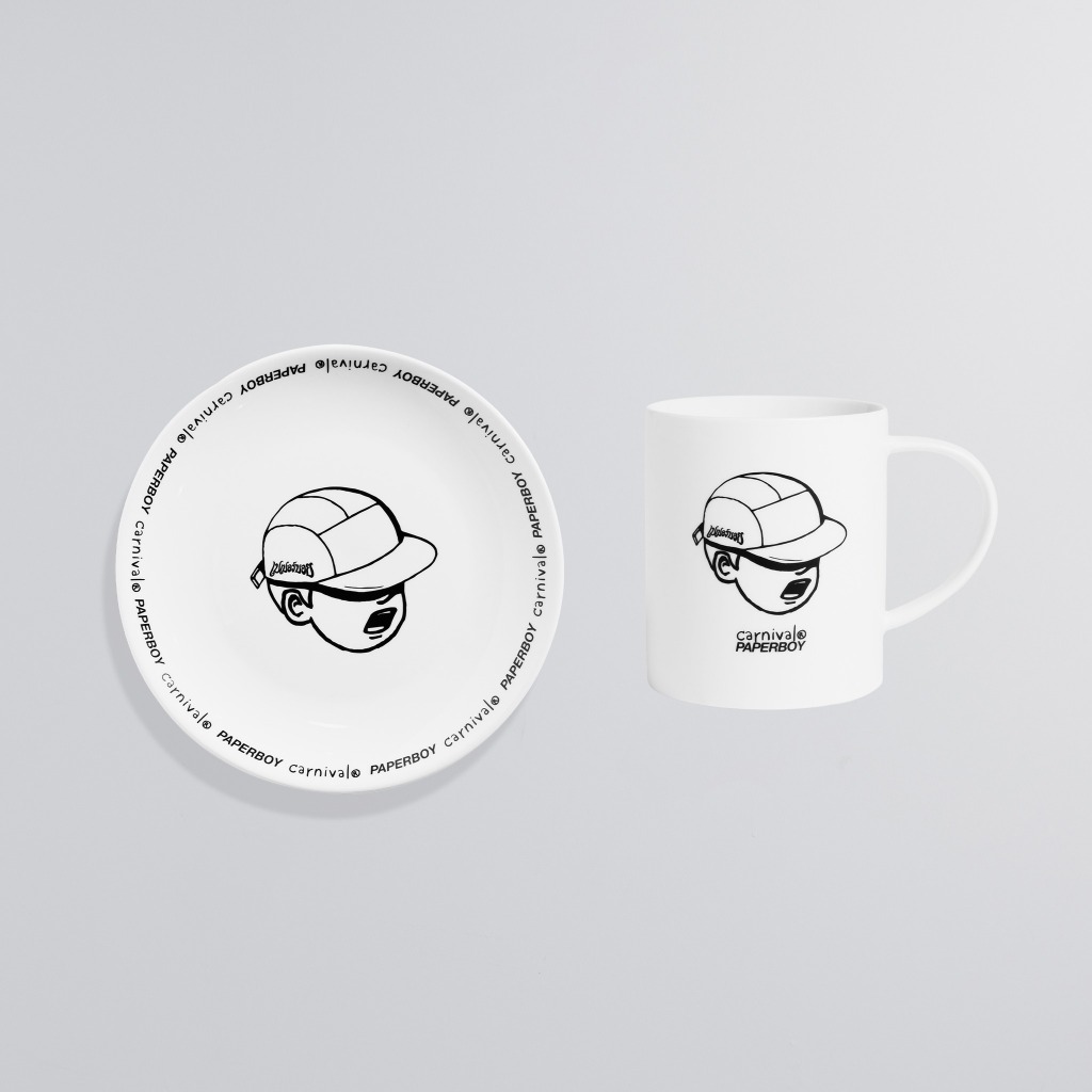 CARNIVAL CNVXPPBA001WH PAPERBOY COFFEE MUG AND PLATE SET WHITE OS