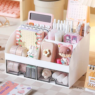 ฟรีสติ๊กเกอร์ กล่องเก็บของ storage box กล่องใส่เครื่องสำอาง มีลิ้นชัก กล่องปากกา กล่องใส่ของอเนกประสงค์