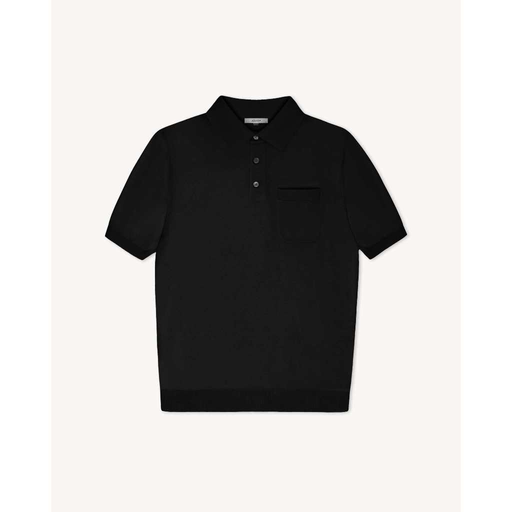 Aliotte - Leon Polo เสื้อปกโปโลแขนสั้นกระดุมหน้าอก 3 เม็ด มีกระเป๋าแปะที่อก