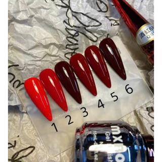 สีเจลโทนสีแดง MXBON สีทาเล็บเจลเฉดสีแดง แดงสด แดงเข้ม แดงเลือดนก โทนแดงครบ