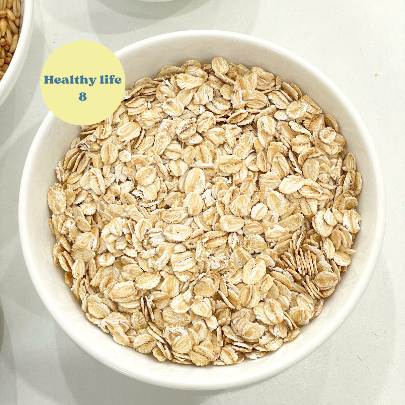 LIFE 8 ข้าวโอ๊ตรีดแบน กระสอบ 25 kg. มี อย. เกรดพรีเมียม Rolled Oat 25 kg. ข้าวโอ๊ตราคาส่ง