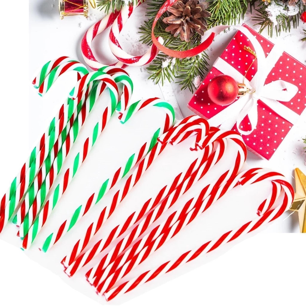 ลูกกวาดไม้เท้า แคนดี้เคน ขนาด 9-15cm ของตกแต่ง ต้นคริสมาส คริสมาส พร๊อพ Candy Cane Stick Merry Christmas Tree Deocration