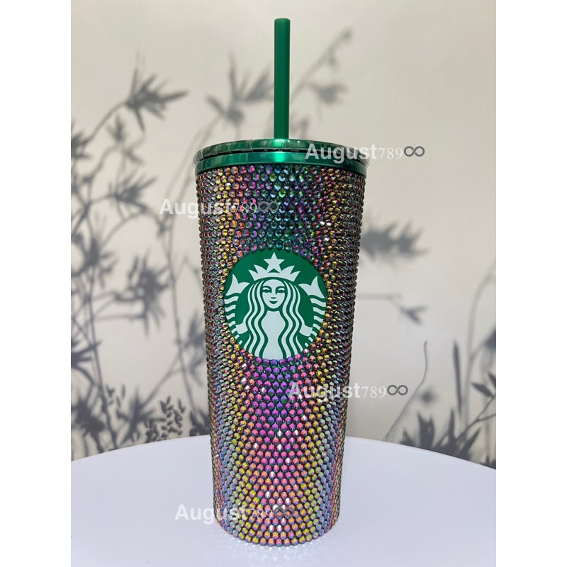 แก้วสตาร์บัคส์ Starbucks Metallic Green Crystal Bling 16oz. ทัมเบลอร์สตาร์บัคส์สแตนเลสสตีล