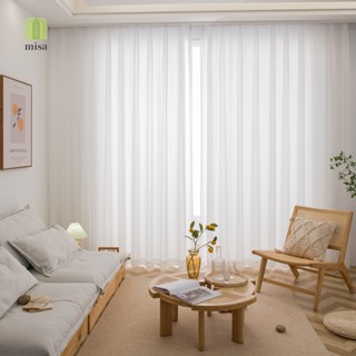 ผ้าม่านจีบจีน ใส่ตะขอ  สีพื้น สีขาว ผ้าโปร่งใส กรองแสง บังตา…