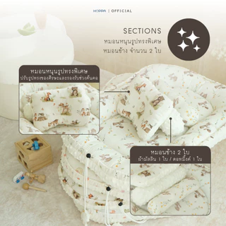 HOPPA Baby Mattress ที่นอนเด็ก รูดขอบ รุ่น Seaonal Warmth 2 เนื้อสัมผัสในชิ้นเดียว Muslin cotton + Dot Mink