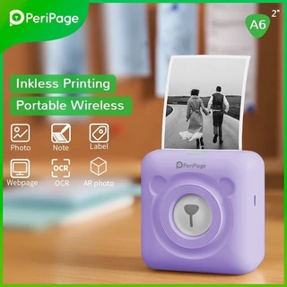 (ส่งด่วน 1 วัน) Peripage A6 เครื่องปริ้นพกพา เครื่องปริ้นหมี ไร้สาย ไม่ใช้หมึก พิมพ์ฉลาก ลาเบล MiniPrinter bluetooth