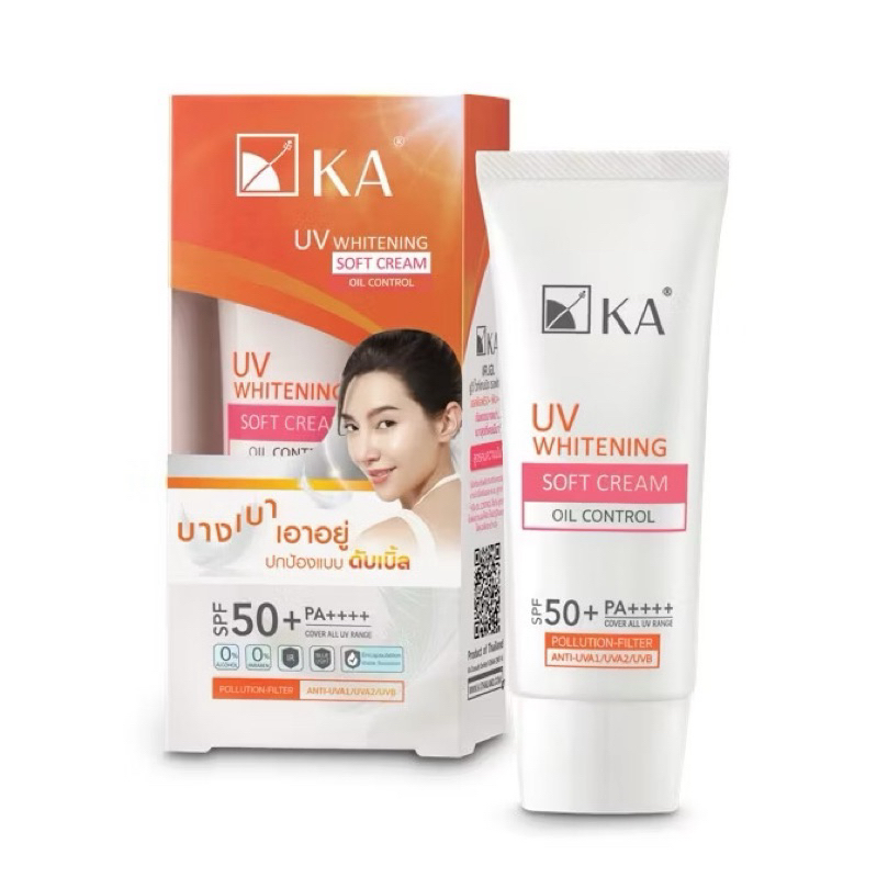 KA เคเอ ครีมกันแดด ยูวี ไวท์เทนนิ่ง ซอฟท์ ครีม ออยล์ คอนโทรล SPF50+ PA++++ 15กรัม