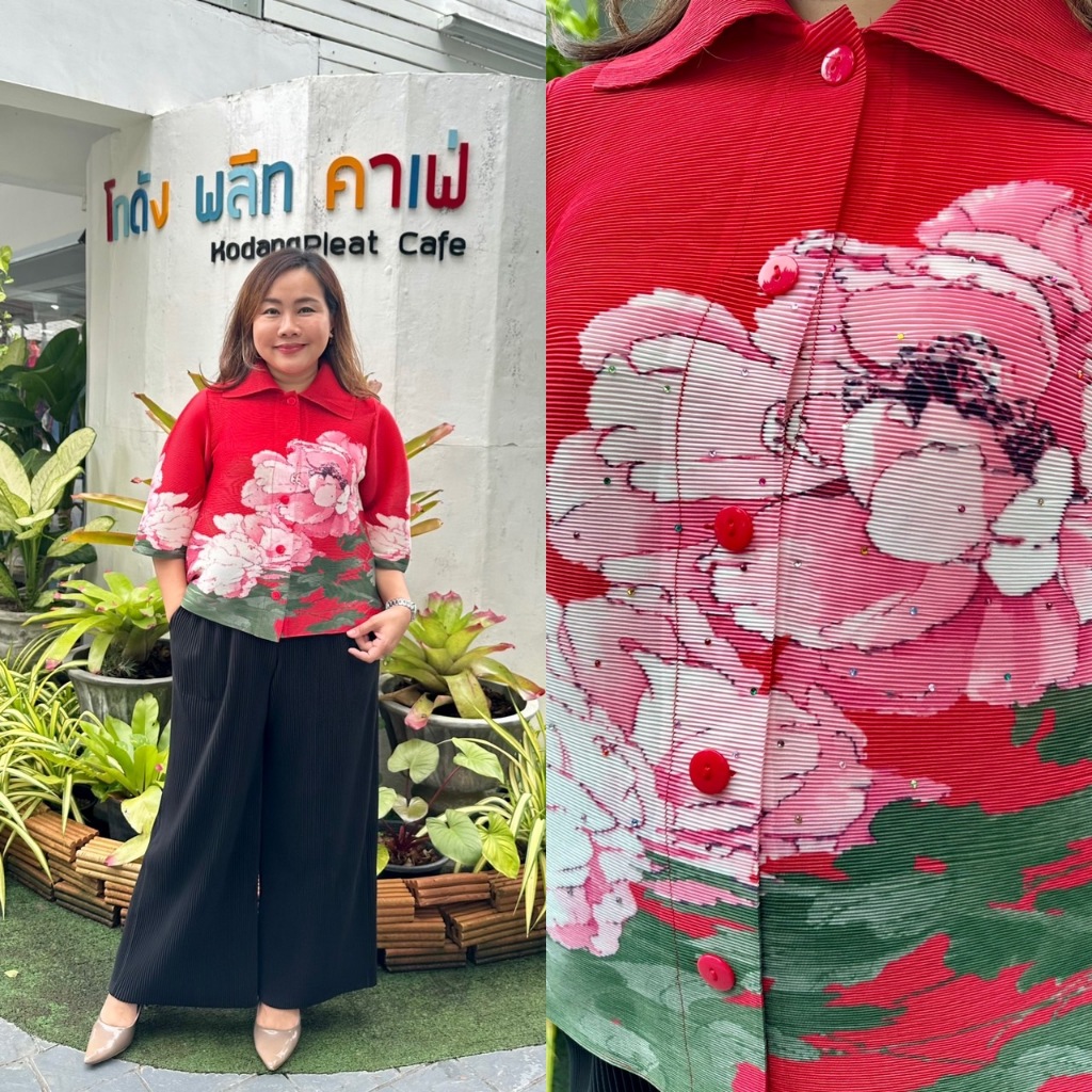 Pleatbynisa A569 เสื้ออัดพลีท เนื้อผ้าPolyester100%