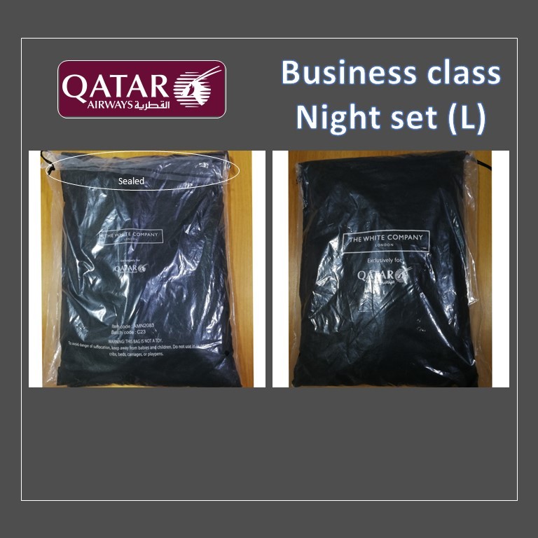 ชุดนอน สายการบิน Qatar The White Company London แถม! ชุดที่โกนหนวด First class (แบบ 3 ใบมีด) ขนาด M 