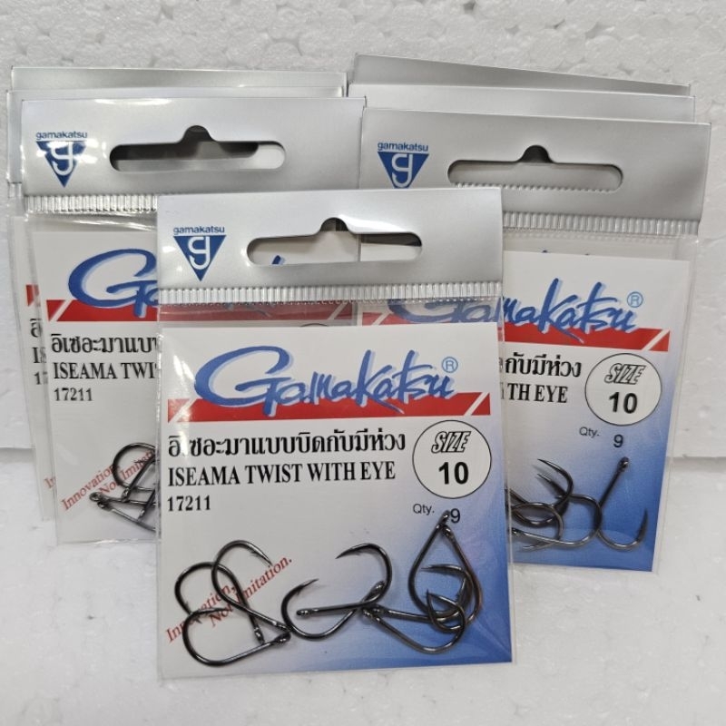 ตัวเบ็ด กามาคัตสึ ซองฟ้า Gamakatsu-อิเซอะมาแบบบิดกับมีห่วง ISEAMA TWIST WITH EYE 17211 - รูปที่ 2