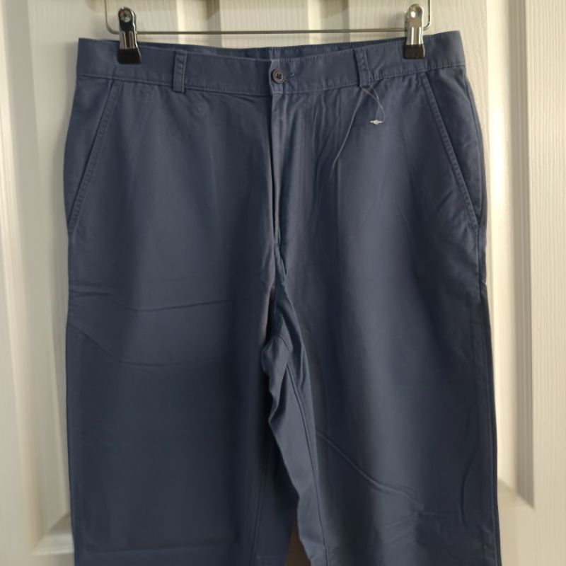 Jockey  กางเกงผู้ชายขายาว สีน้ำเงิน-เทา ทรงปกติ size 32