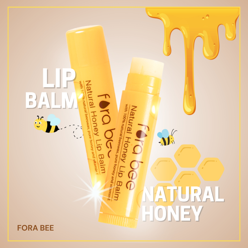 ลิปบาล์ม ผสมน้ำผึ้งแท้ จากธรรมชาติ ฟอร่า บี Fora Bee Lip Balm บำรุงริมฝีปาก ชุ่มชื้น มันเงา