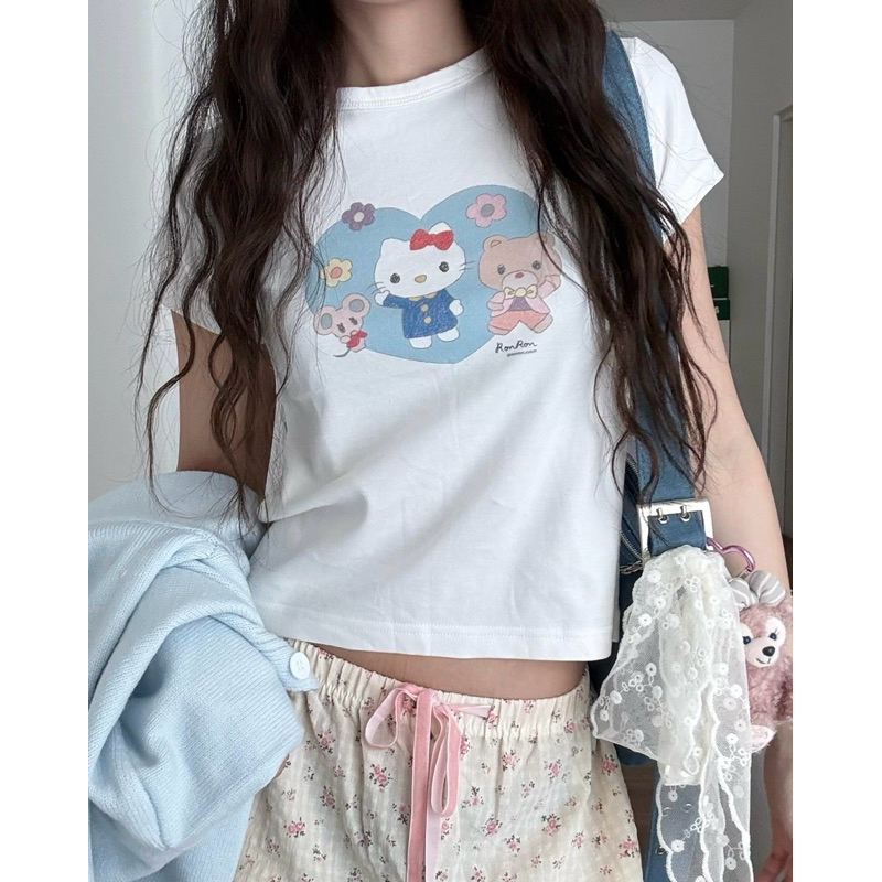 (ลดเหลือ 434.- ใช้โค้ด 30%) Ronron Baby Tee (Kitty) เสื้อยืดเบบี้ที
