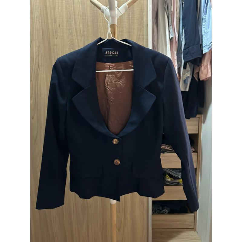 เสื้อสูท สีกรม แบรนด์ Morgan อก34 ทรงสวย สภาพดีไม่มีตำหนิ