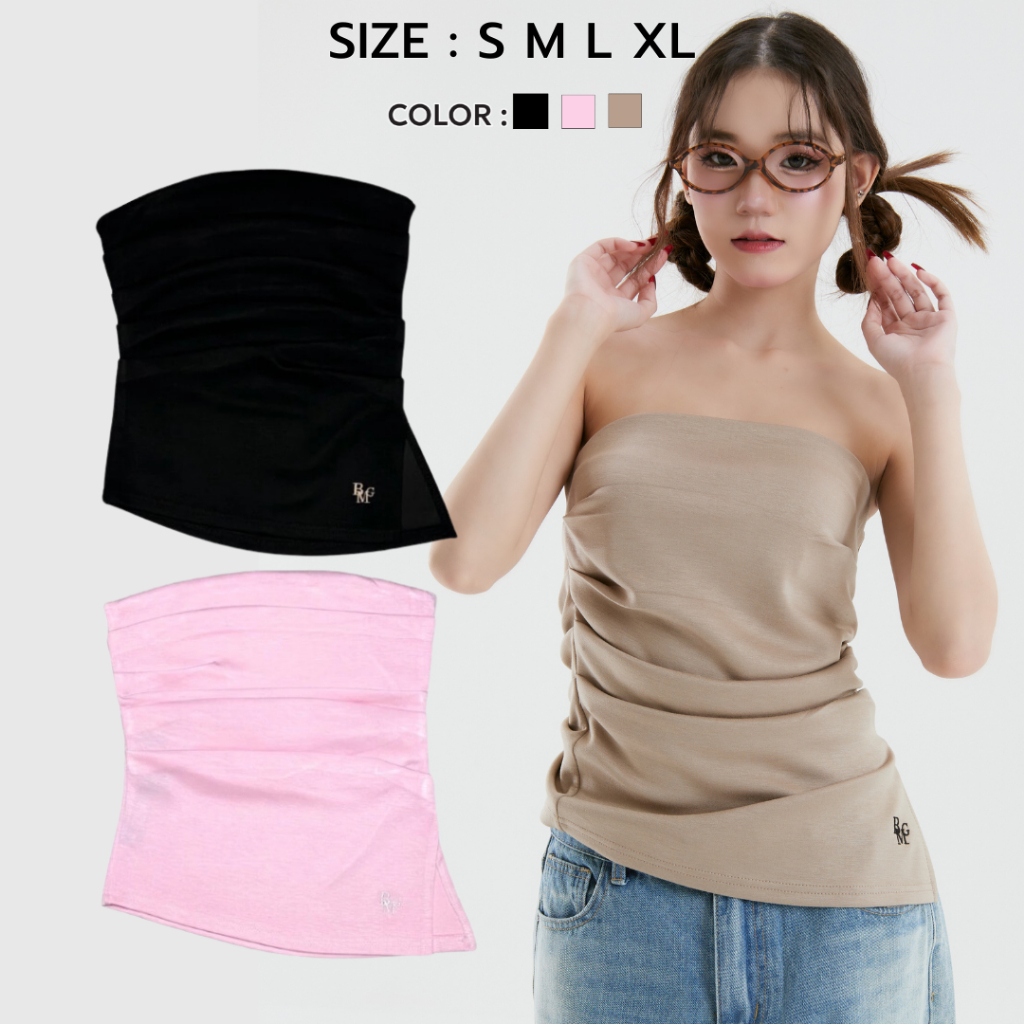 Bemingtop731(S-XL) - Stella Top เกาะอกจั๊มเอวสุดเก๋ เนื้อผ้านุ่ม ยืดได้ ทรงสวย